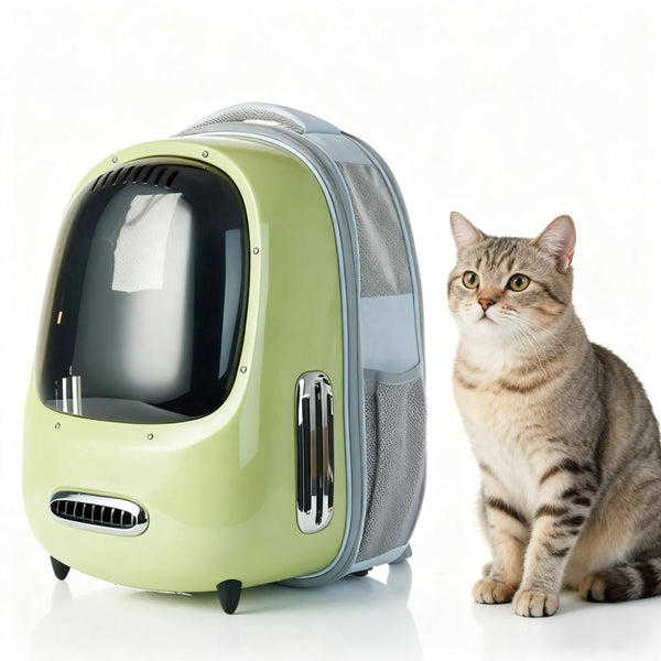 Breathable Cat Backpack in Avocado Green